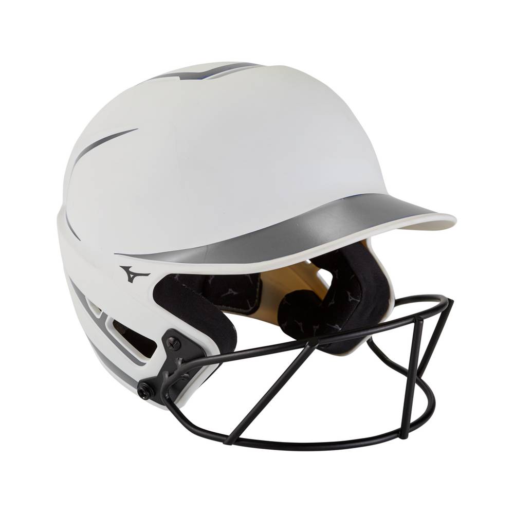 Casco Mizuno F6 Fastpitch Softball Batting Donna - Bianche/Grigie - 12836-ZJYA